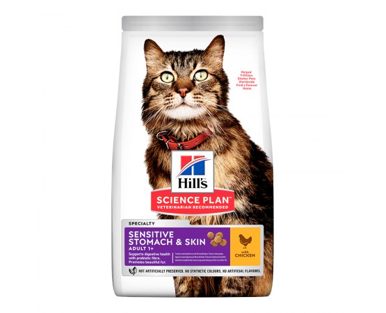 Hill's Science Plan Cat Adult Sensitive Stomach & Skin Trockenfutter Huhn