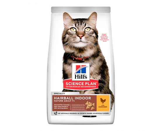 Hill's Science Plan Cat Mature Adult Hairball & Indoor Trockenfutter Huhn