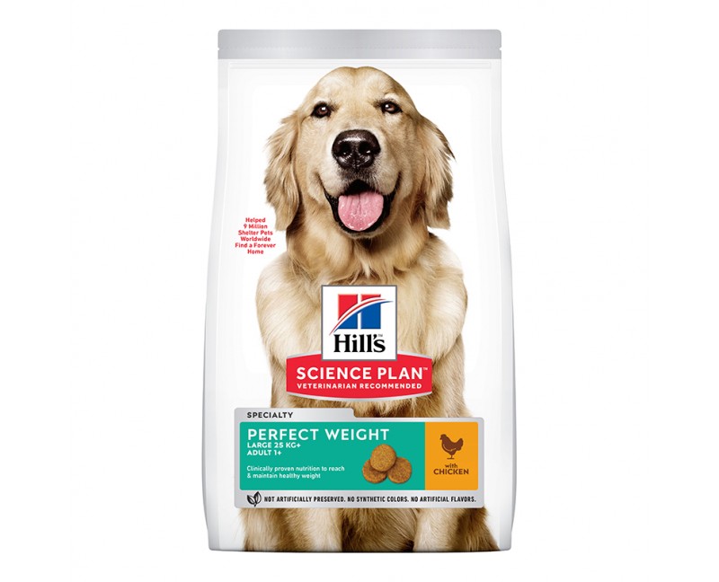 Hill's Science Plan Dog Adult Perfect Weight Large Breed Trockenfutter Huhn 12kg