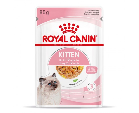 Royal Canin Feline Health Nutrition Kitten Stücke in Gelee 4 x 12 x 85 g