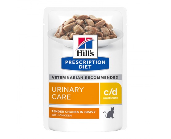 Hill's Prescription Diet Feline c/d Multicare zarte Stücke mit Huhn in Sauce 4 x 12 x 85 g