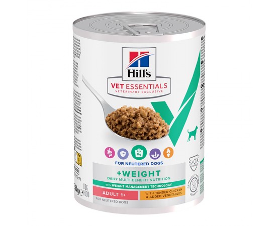 Hill's VetEssentials Canine MULTI-BENEFIT + WEIGHT Adult mit zartem Huhn & Gemüse 12 x 363 g