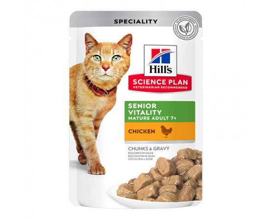 Hill's Science Plan Cat Senior Vitality Mature Adult 7+ Huhn Frischebeutel 12 x 85 g