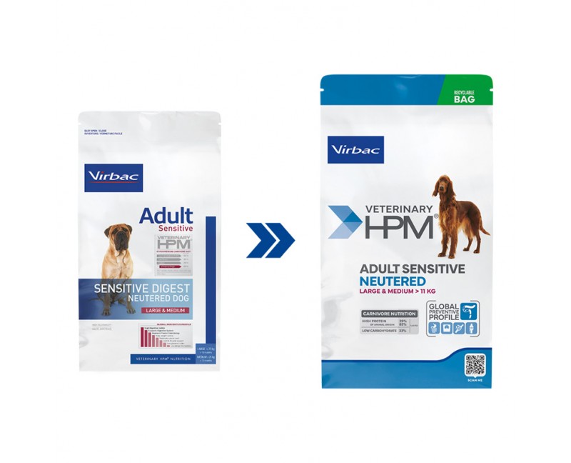 Virbac Veterinary HPM Dog Large & Medium Neutered Adult Sensitive Digest