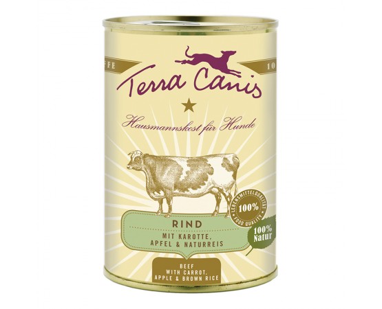 Terra Canis Menü Classic - Rind (mit Karotte, Apfel & Naturreis)400