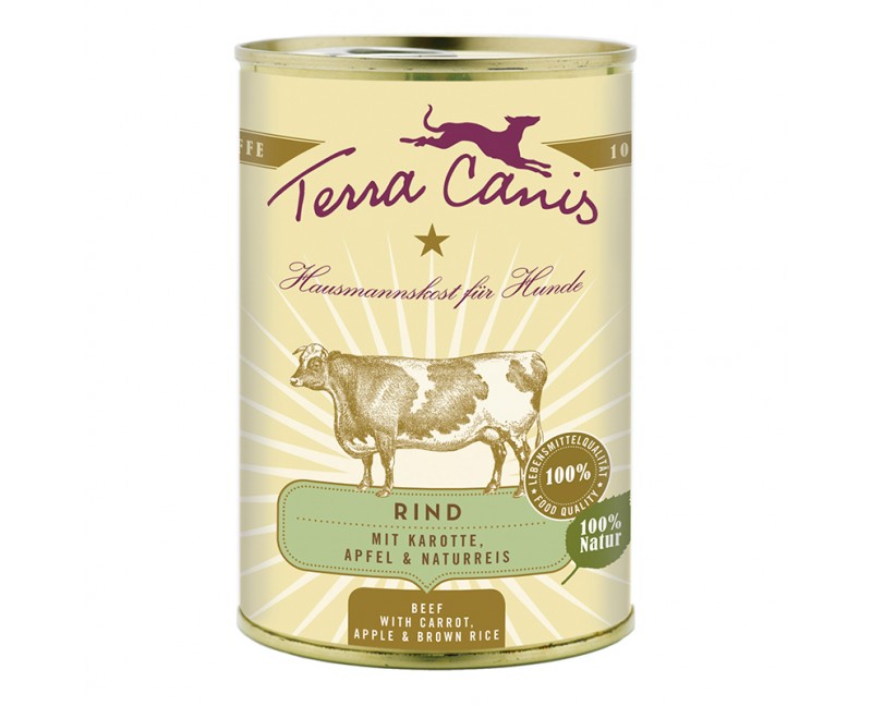 Terra Canis Menü Classic - Rind (mit Karotte, Apfel & Naturreis)400