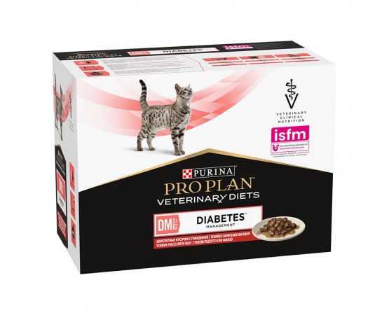 Purina Veterinary Diets Feline DM St/Ox Diabetes Management mit Rind 10 x 85 g