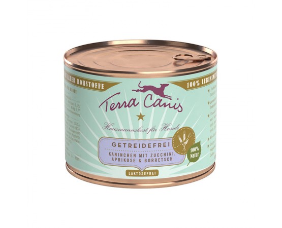 Terra Canis Menü getreidefrei - Kaninchen (mit Zucchini, Aprikose & Borretsch)200
